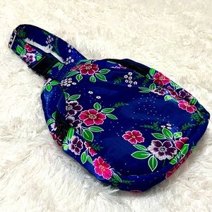 Women Royal Blue Floral Sling Bag